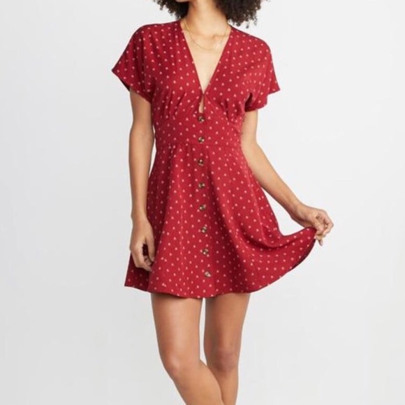 Marine Layer Dresses & Skirts - Marine Layer Red Camila Button Dress - S